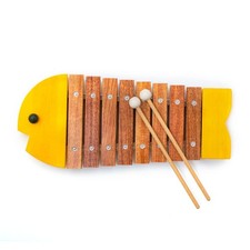 BorneLund Original Fish Xylophone, Yellow, for ages 1.5 years and up BZ8000Y