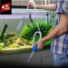 Aquarium Tank Vacuum Siphon Gravel Cleaner Pump Water Change Safe for Fish 