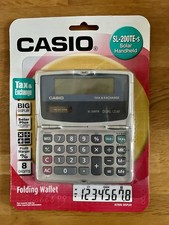 Casio SL-200TE-s Solar Powered Calculator Tax & Exchange Folding Wallet BNWT