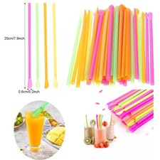 100-1000PCS Spoon Straws Milkshake Smoothie Drinks Cocktail Slush Party 6*200mm