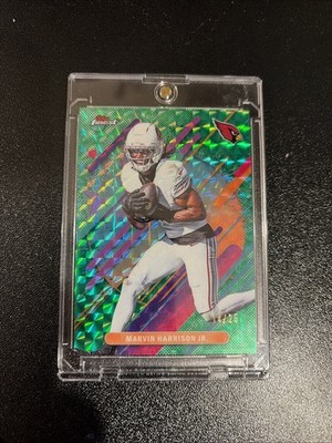 Marvin Harrison Jr. 2025 Topps Finest 14/25 Green Geometric Refractor Cardinals