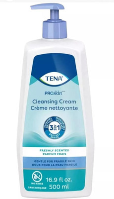 TENA ProSkin cleaning Cream Gentle For Fragile Skin 16.9.fl oz 500ml Exp:09/2025