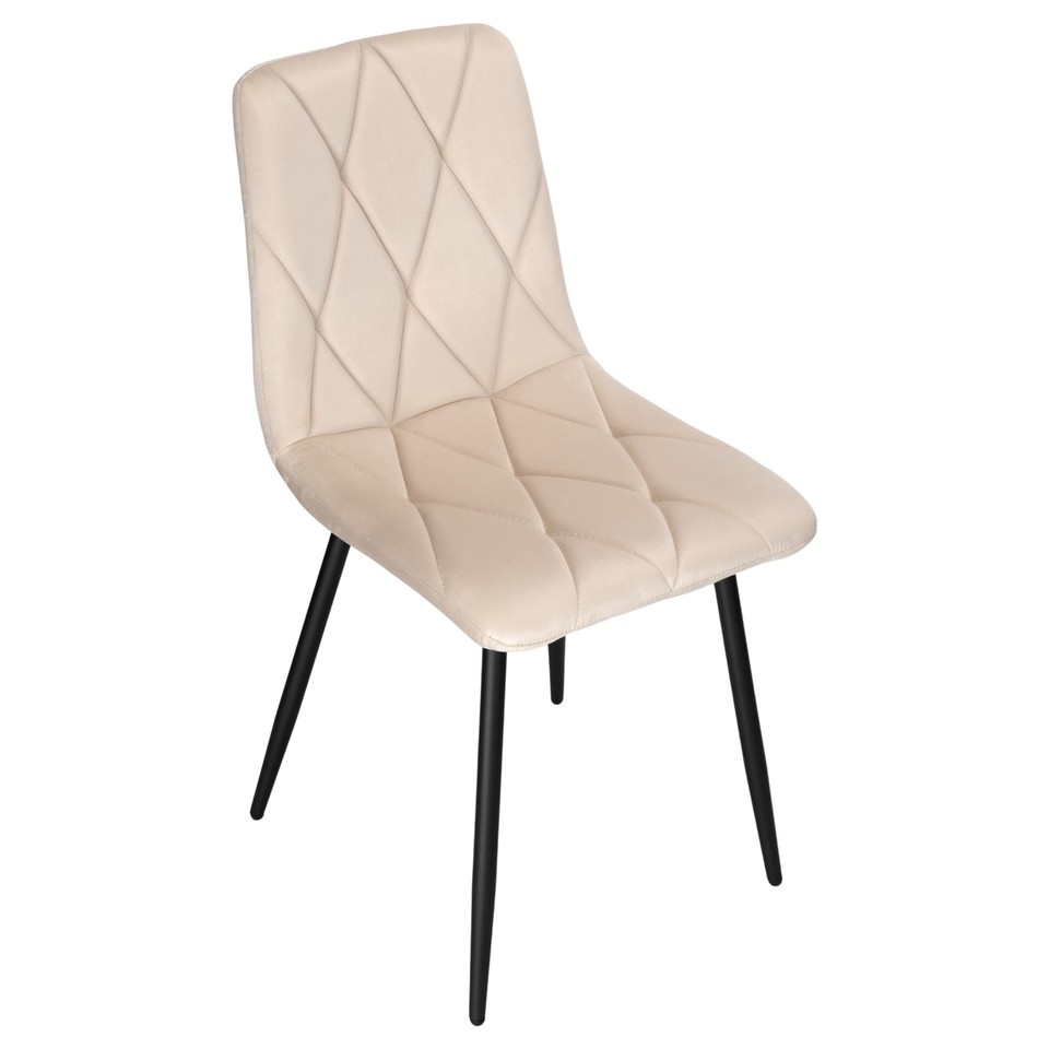 Fauteuil Madison Velvet beige en velours rembourré