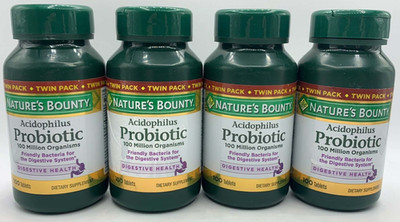 4PK Nature's Bounty Probiotic 100 Million ~ 100 Tablets EACH ~ EXP 1/27 & 2/27