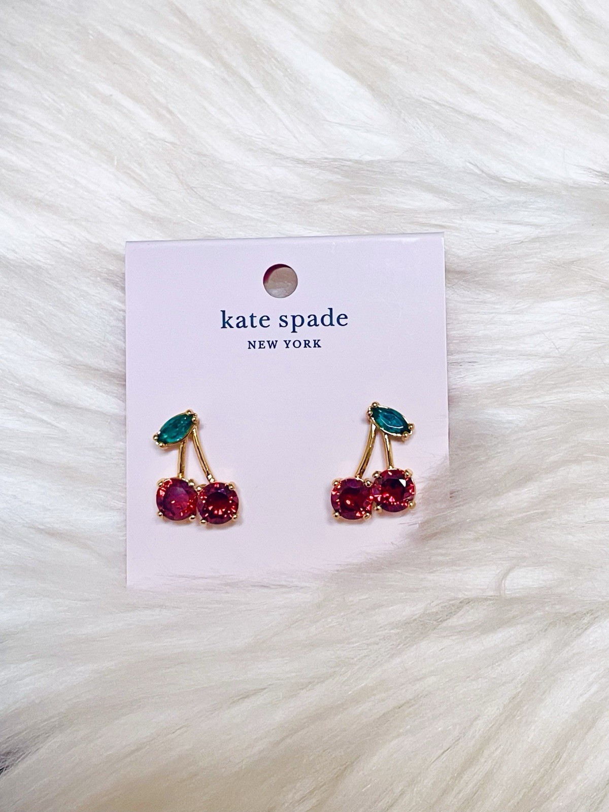 Kate Spade Ma Cherie Cherry Stud Earrings New With Tags