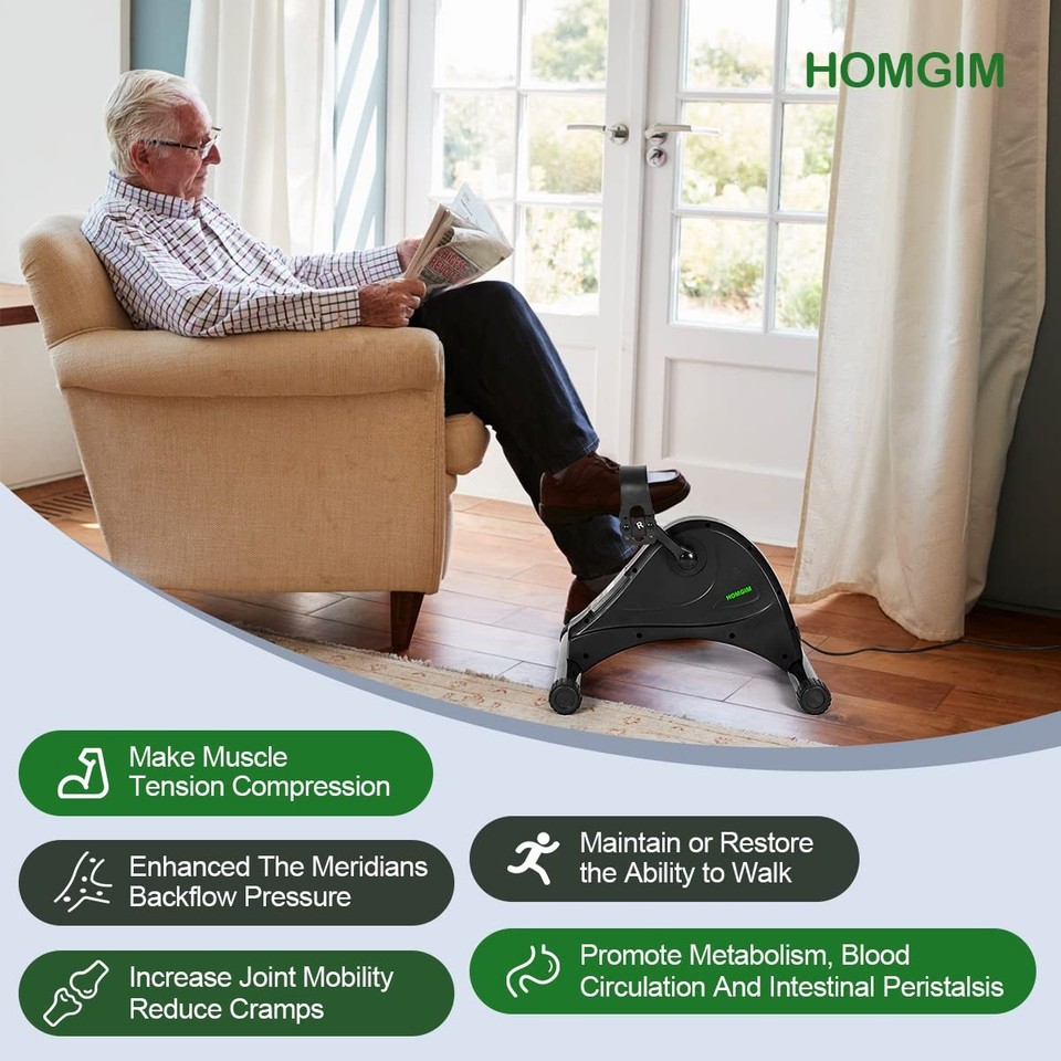 Mini Motorized Exercise Bike Pedal Exerciser for Seniors, Under Desk ...