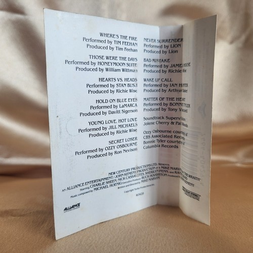 The Wraith Soundtrack Cassette 1986 Scotti Bros SZT 40429 Play Tested OOP HTF - Picture 7 of 9