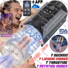 Male Masturbaters Automatic HandsFree Thrusting Cup Rotating Stroker Men Sex Toy