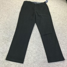 Nautica Pants Mens 32x32 Black The Deck Pant Classic Fit Chino Stretch Casual