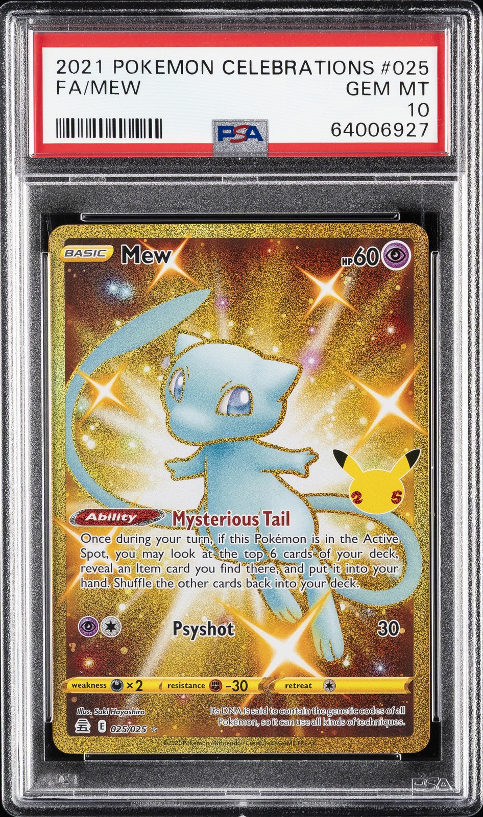 2021 POKEMON CELEBRATIONS #025 FULL ART/MEW PSA 10