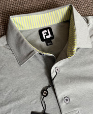 NWT Men's FOOTJOY Lisle Golf Polo Shirt  Short Sleeve  Heather GREY Size LARGE