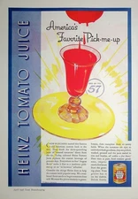 Original 1936 Vintage print Ad: US Favorite Heinz Tomato Juice #Collective