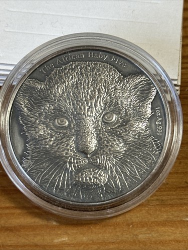 1 Unze Silbermünze The African Baby Five Burundi 2014 Antique Finish