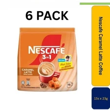 NESCAFÉ Caramel Latte 3in1 - 15 Sticks x 6 Packs  Sweet & Creamy Intants Coffee