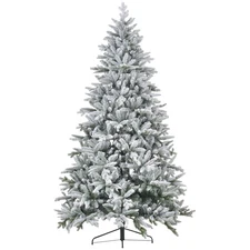 HOMCOM 8ft Snow Flocked Artificial Christmas Tree, 2003 Tips
