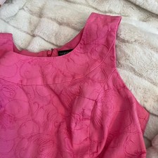 Talbots 4 Hot Pink Embroidered Sheath Barbiecore Preppy Summer Clean Girl City