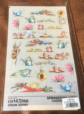 Chartpak COLOR SCENES RUB-ON-ART  SPRINGTIME  VINTAGE NOS