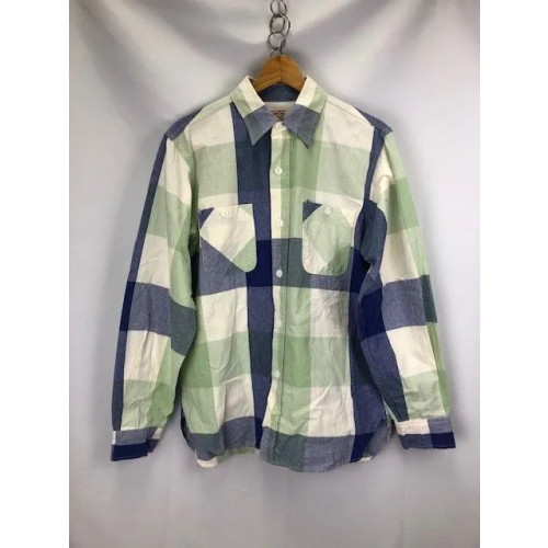 Sugar Cane Cotton Large Check Shirt Size: M, M21738 VG cond Sugar Cane Cotton Large Check Shirt Size: M, M21738 VG cond