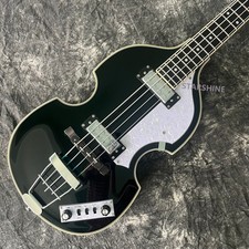 Unbranded 4String Violin guitar Bass hollow body Chrome part glossy black top