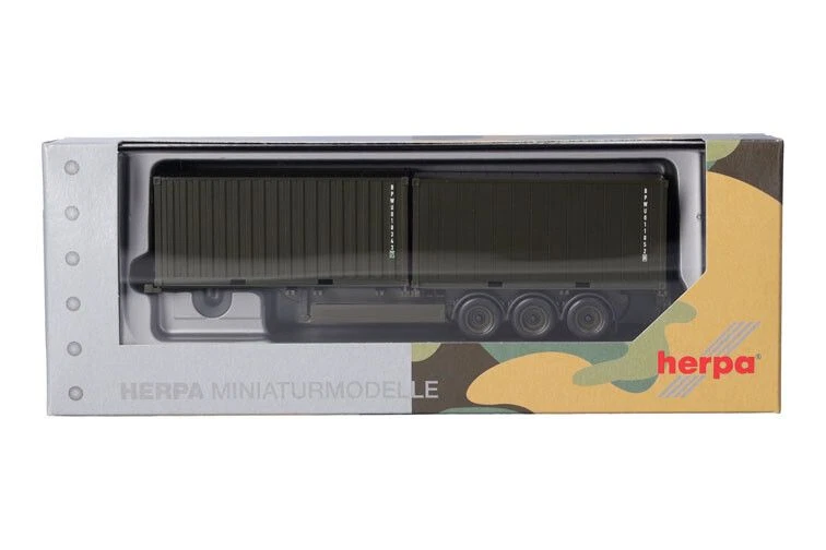 HERPA, Semi-rimorchio portacontainer a 3 assi con 2 container da 20 piedi BUN... - Immagine 2 di 4