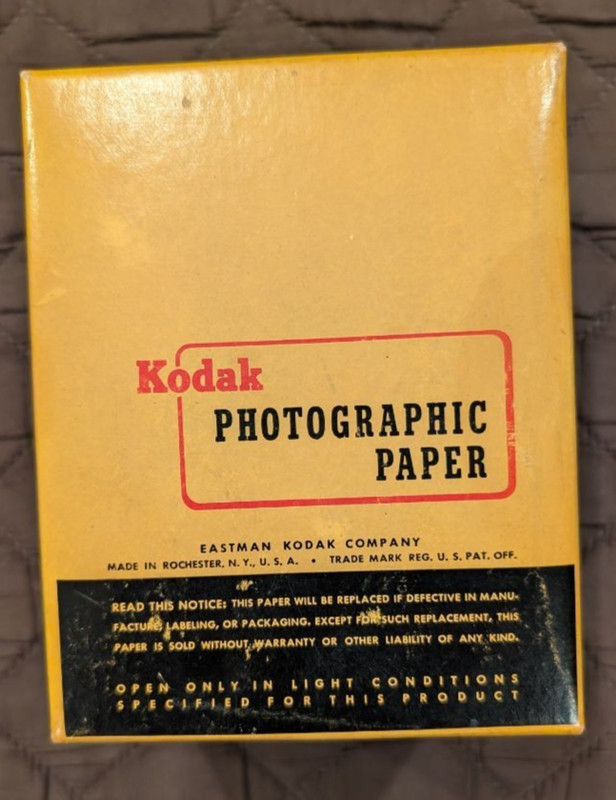Vintage Kodak Photographic Paper Box F-3 Single Weight Velox - Empty Box