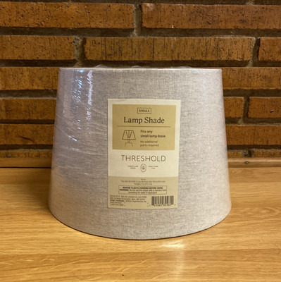 THRESHOLD Small Linen Replacement Lamp Shade Light Gray  8 x 10 x 7 in NEW
