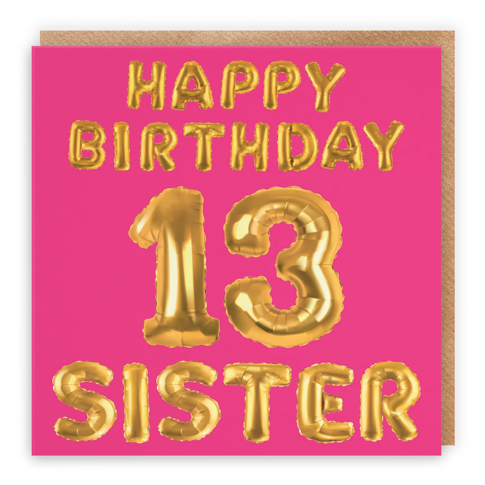 13th Sister Birthday Card Balloon