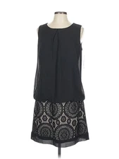 AB Studio Women Black Cocktail Dress L