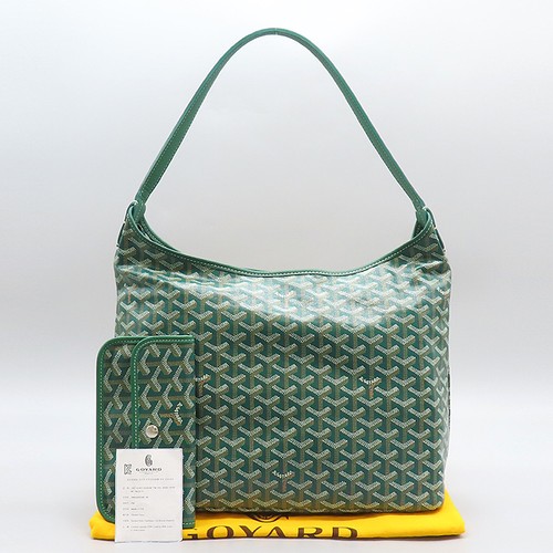 Goyard Green Goyadin Canvas BOHEME HOBO PM Shoulder Bag + Pouch