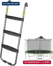 Trampoline Ladder, 3-Step Trampoline Steps with Horizontal Wide Steps, Skid-P...
