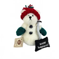Vintage Boyds Head Bean Stuffed Snowman Bear Sparklefrost Snowbear