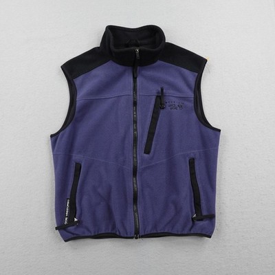 Vintage Mountain Hardwear Vest Mens Medium Blue Black Gore Windstopper Fleece
