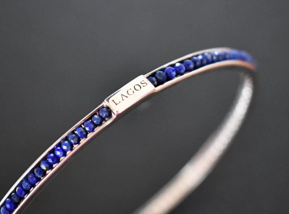 Новый LAGOS икры значок 925 пробы LAPIS бусина браслет размер 8/L - Изображение 4 из 4