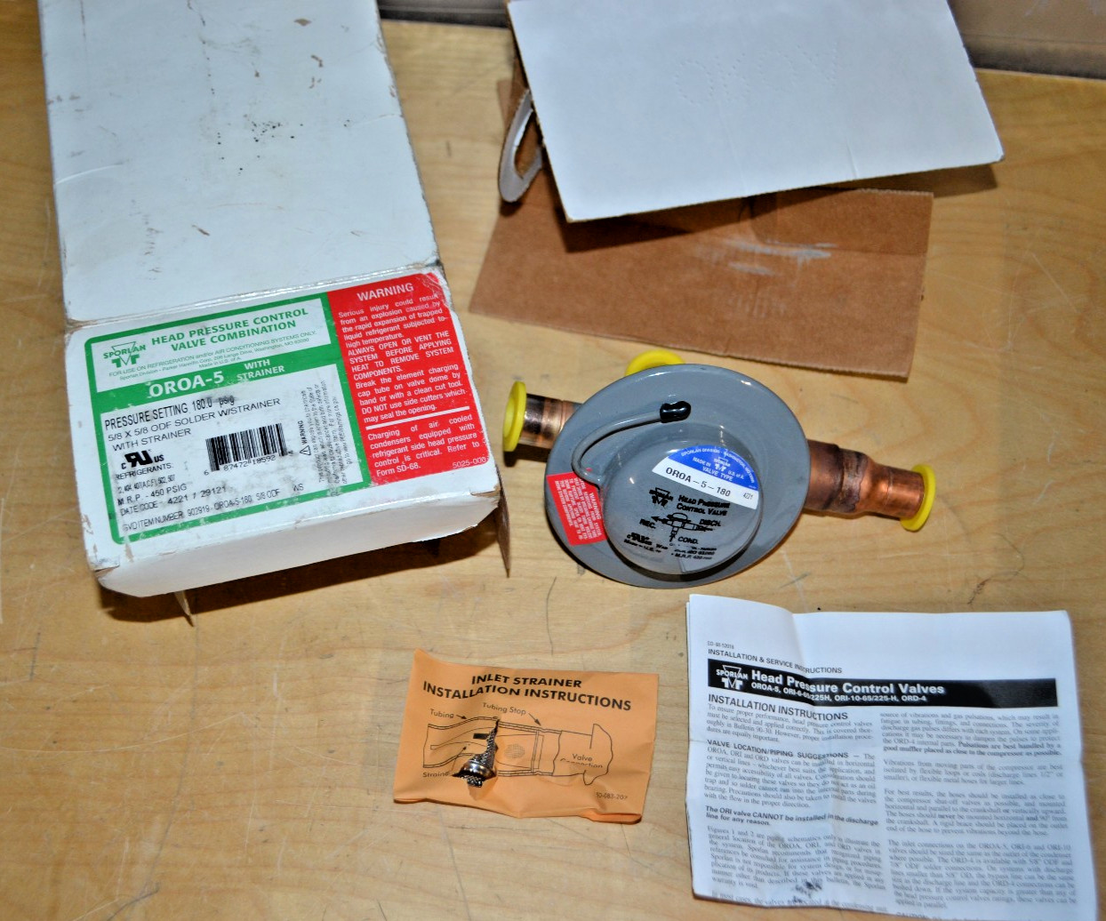 Parker Sporlan ~ OROA-5-180 ~ ⅝" ODF w strainer 90291 180# HEAD PRESS CONTROL