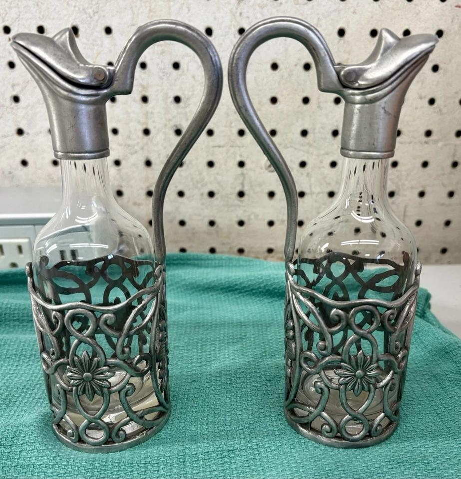 Винтажный круизный набор со стеклянным и серебряным покрытием с лотком - Изображение 2 из 4