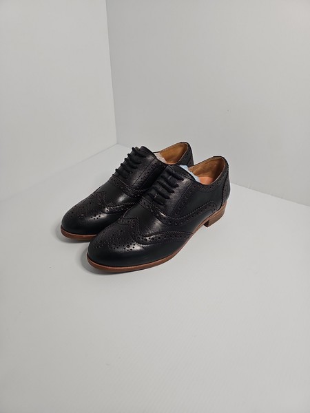 BARED Womens Black Leather Shoes Comfortable Brogues Size 35