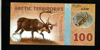 100 POLAR DOLLARS FANTASY NOTE FROM GLOBAL NUMISMATIC SERVICES 2017