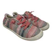 Roxy Girl's Youth RG Bayshore lll Shoes Pink Gray Stripe Size 5 ARGS600091