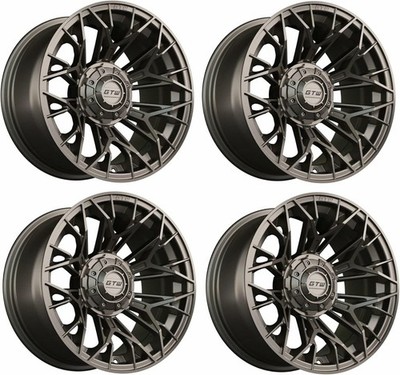 Set of 4 GTW Stellar 14x7 Matte Bronze Aluminum Golf Cart Wheel | 3:4 Offset