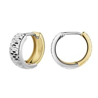 Fascination By Ellen K. Creolen Aus 585/- Gelbgold Bicolor Diamantiert Ø 12,5Mm