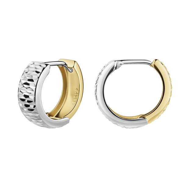 Fascination By Ellen K. Creolen Aus 585/- Gelbgold Bicolor Diamantiert Ø 12,5Mm-image