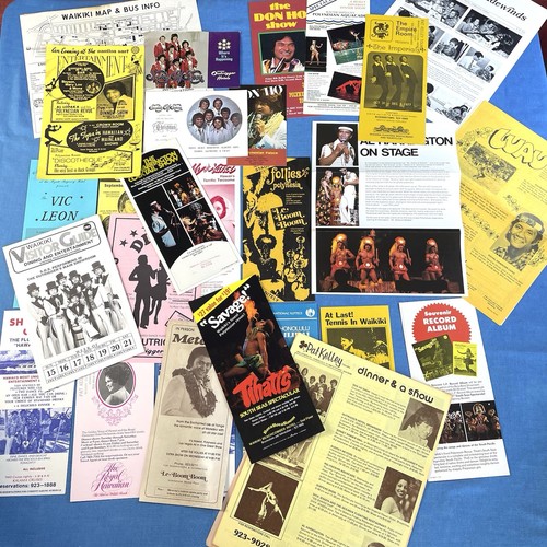 VTG Hawaii Entertainment, Don Ho, Luau Lot Tiki Bar, Hula Girl, Brochure Photos