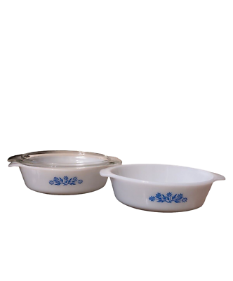 Anchor Hocking Fire King 1.5 qt. Oven Bowls 1 w/Glass Lid Blue