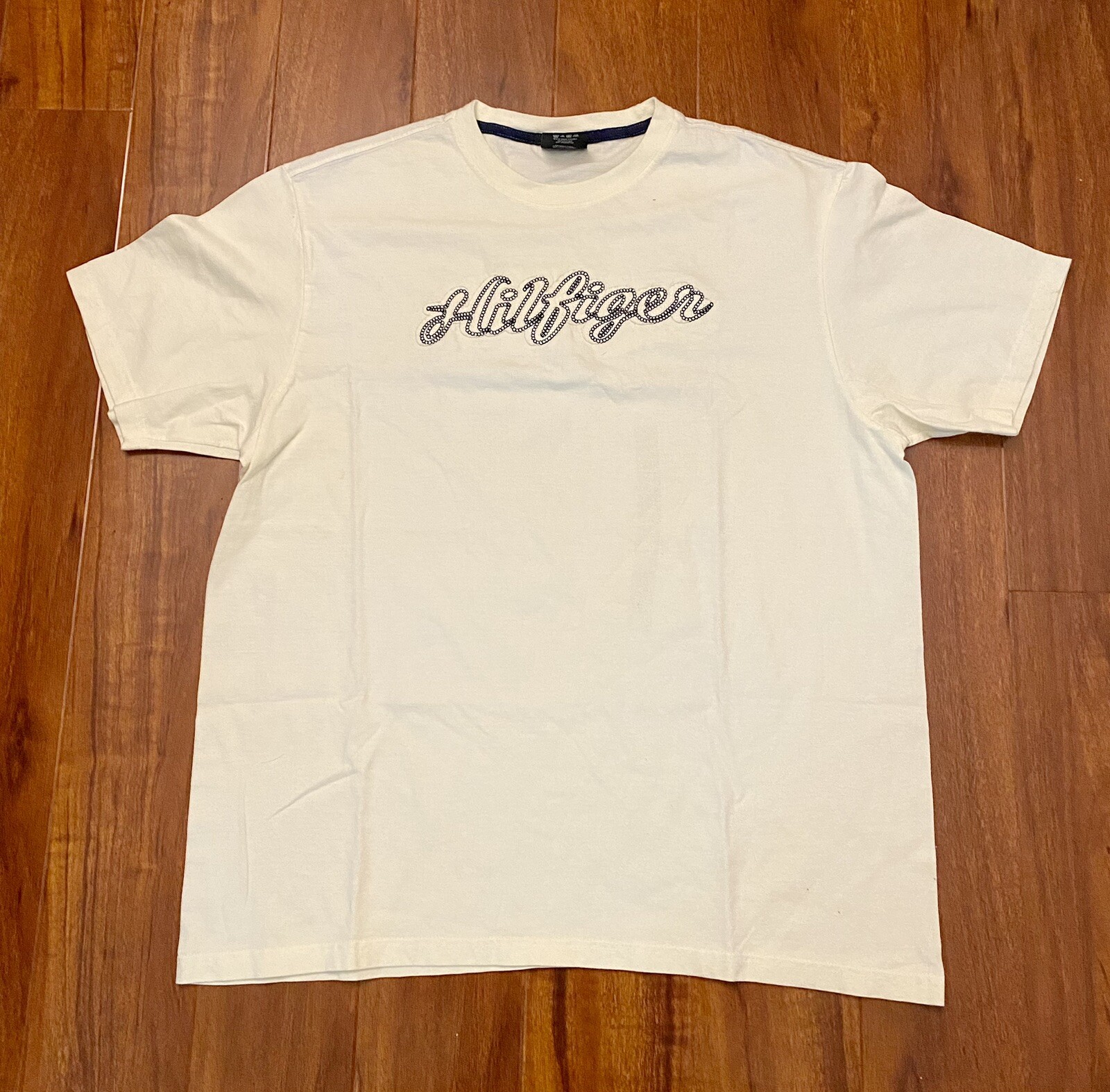 FILA NUOVO SENZA ETICHETTE! T shirt uomo Tommy Hilfiger stile logo gilet cotone bianco M