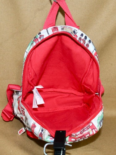CATH Kidston Cath Kids London Life Pictorial Backpack Red White Coated Canvas - Picture 4 of 6