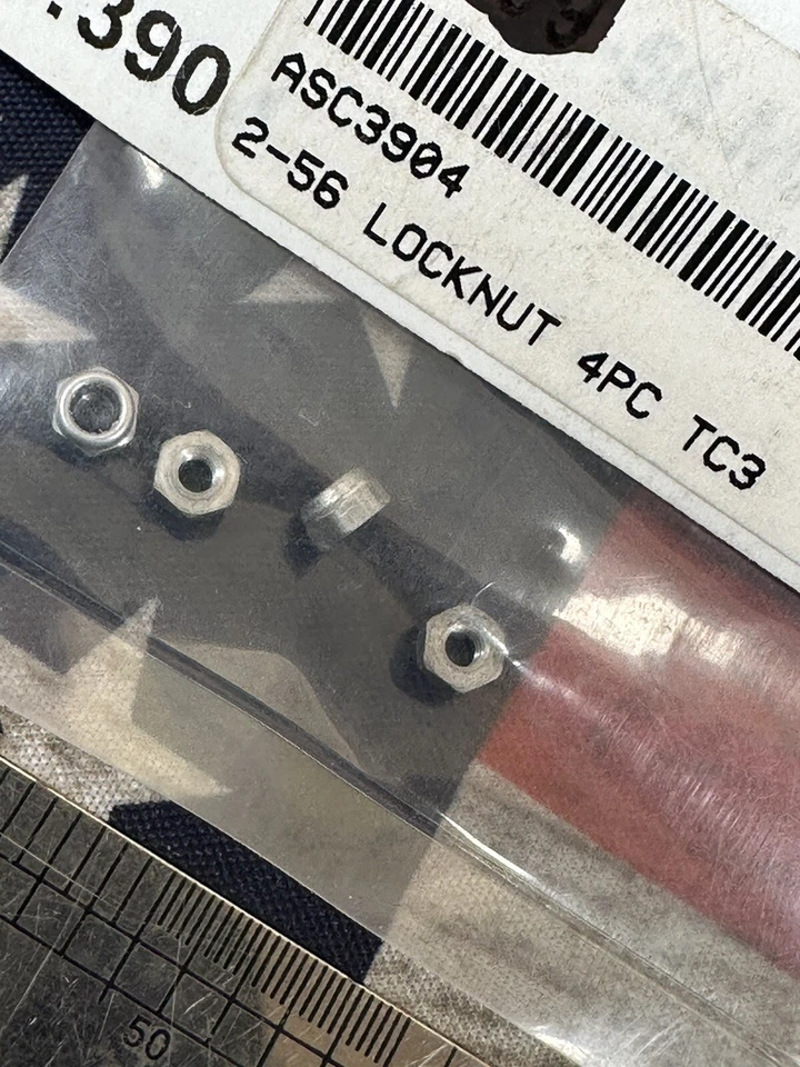 TEAM ASSOCIATED 3904 LOCK NUTS 2-56 X 4pc. for: TC3 -NEW- - Image 3 of 4