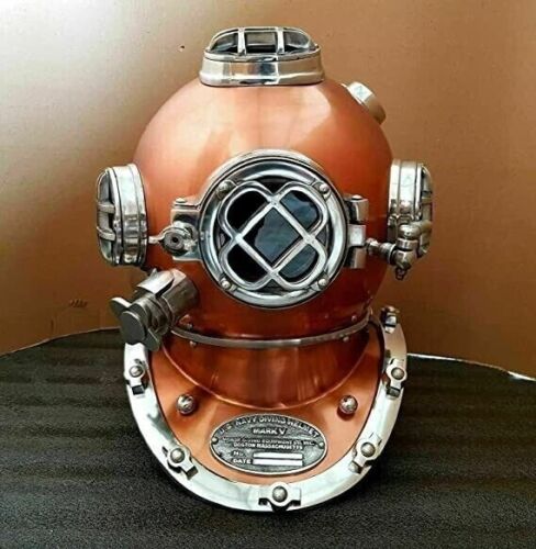 U. S. Navy Mark V Diving Helmet Solid Antique Diving Deep Scuba Helmet Vintage - Picture 2 of 5