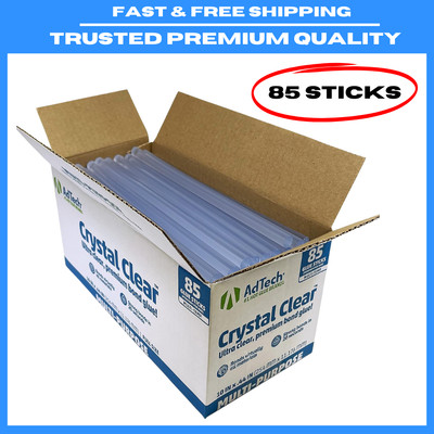 AdTech Hot Glue Sticks 10'' Full Size, Clear, 85 Sticks