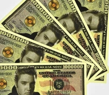 New 5 Note Set Elvis Presley $1,000,000 Banknote Serial EAP08161977 Novelty Note