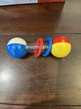 Vintage Baby Rattle. Good Basic Colors. Very Clean.